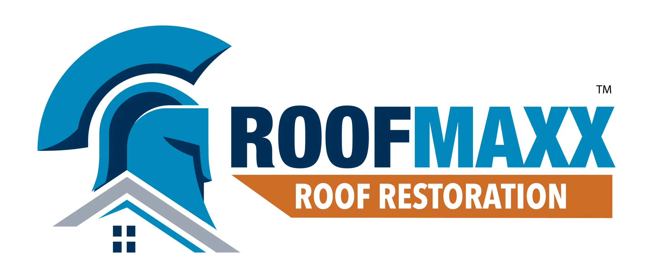 A logo for the roof of mind company.