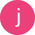 unnamed A pink circle with the letter j in it.